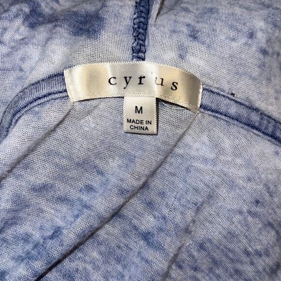 Cyrus Women Washed Out Lightweight Hoodie V-neck Front handwarmer pocket Medium - Picture 4 of 5